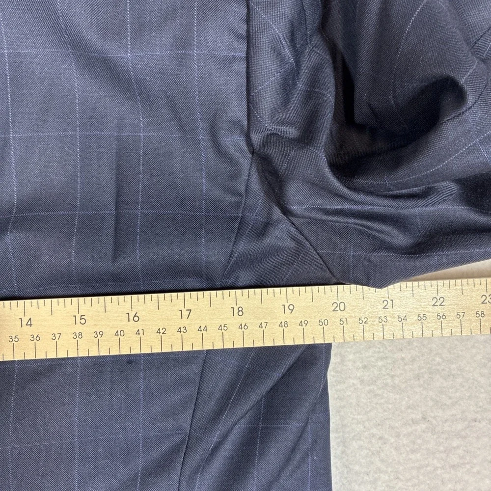 Vintage Polo Ralph Lauren Mens Navy Wool Cashmere Check Blazer 39S Made in Italy